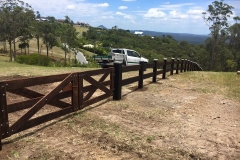 Mortised Hardwood Post and Rail, Capped and Stained with CN Oil - FF05