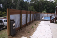 Timber & corrugated iron fencing back view - RD-W12