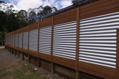 Timber & Corrugated iron fencing front view - RD-W13