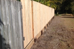 Timber paling fencing on sleeper - RD-W37